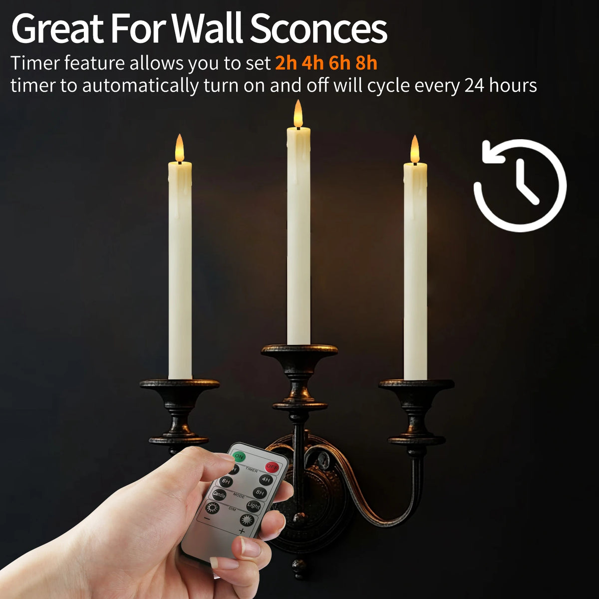 6 Pcs, 9.4 Inch Flameless Candles, Battery Operated Remote Timer 2 AA Battery's Needed...