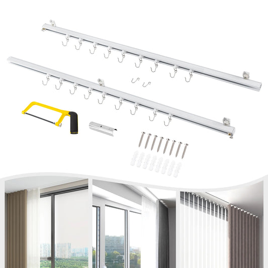 Ceiling Mount Curtain Track, Adjustable 3ft-6ft Heavy Duty,  Easy Cutting Rustproof .....