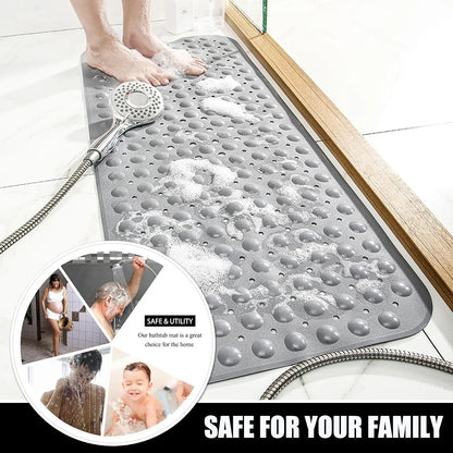 Extra Long Non Slip Bathtub Shower Mat 40 X 16 Inch, Drain Holes, Machine Washable, in 4 Colors.....