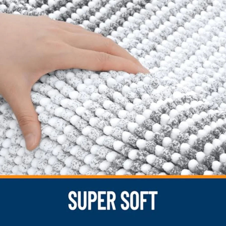 Bathroom Rugs 30x20, Absorbent Chenille, Rubber Backing, Machine Wash Dry...