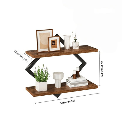 Diamond Iron Art Shelf Solid Wood Partition