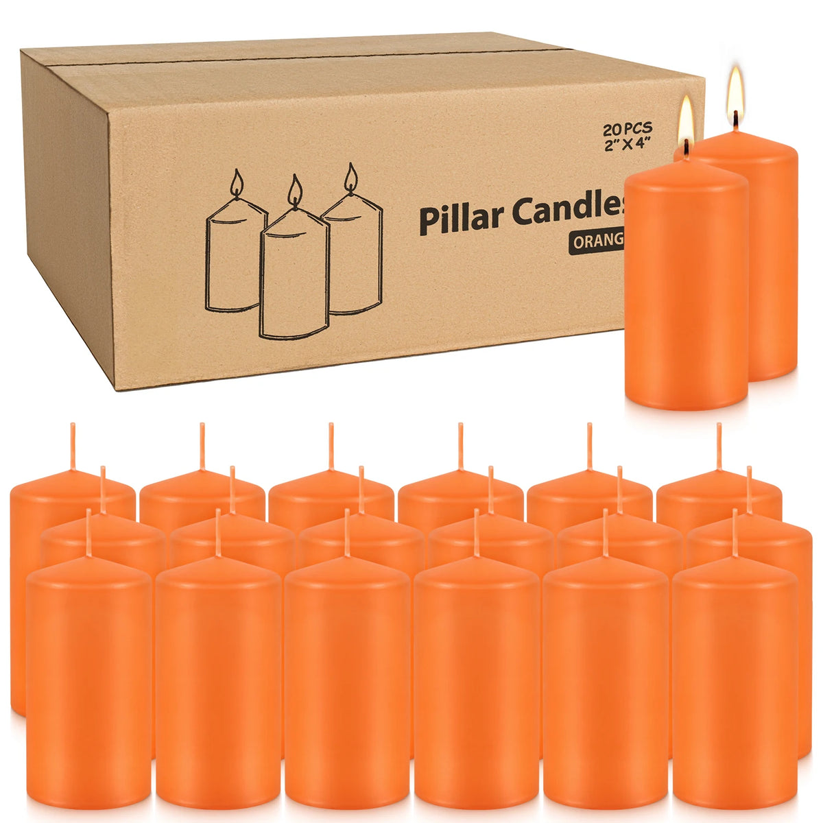 20 4-Inch Pillar Wax, 3 Colors...