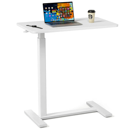 JHK Overbed Bedside table with Hidden Wheels Adjustable Height