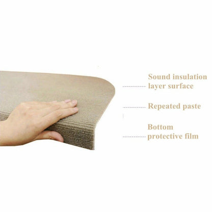 13PCS Carpet Stair Treads Mat 55*24cm Beige Stair Non-slip Carpet Mat Protection