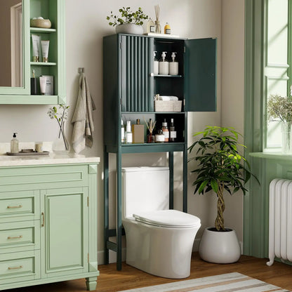 Wooden Storage Cabinet, Bathroom w/Fluted Doors, Adjustable Shelf....