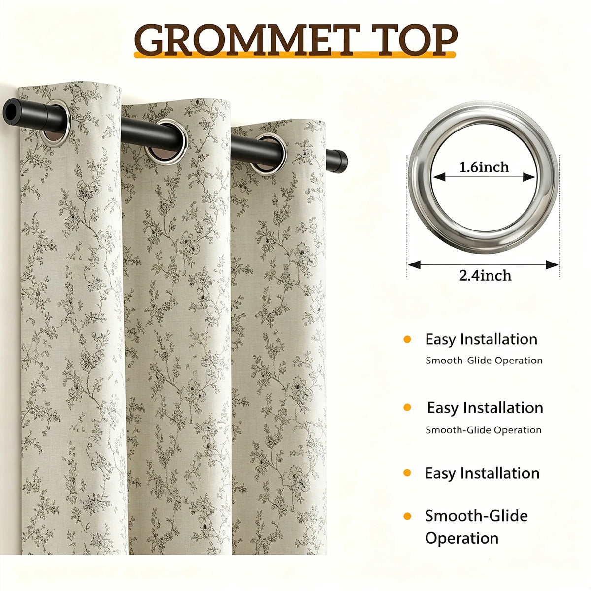 4 Sizes, 2 Panels Indoor Home Drapes, Grommet Top Blackout, Sun Protection, ! Color....