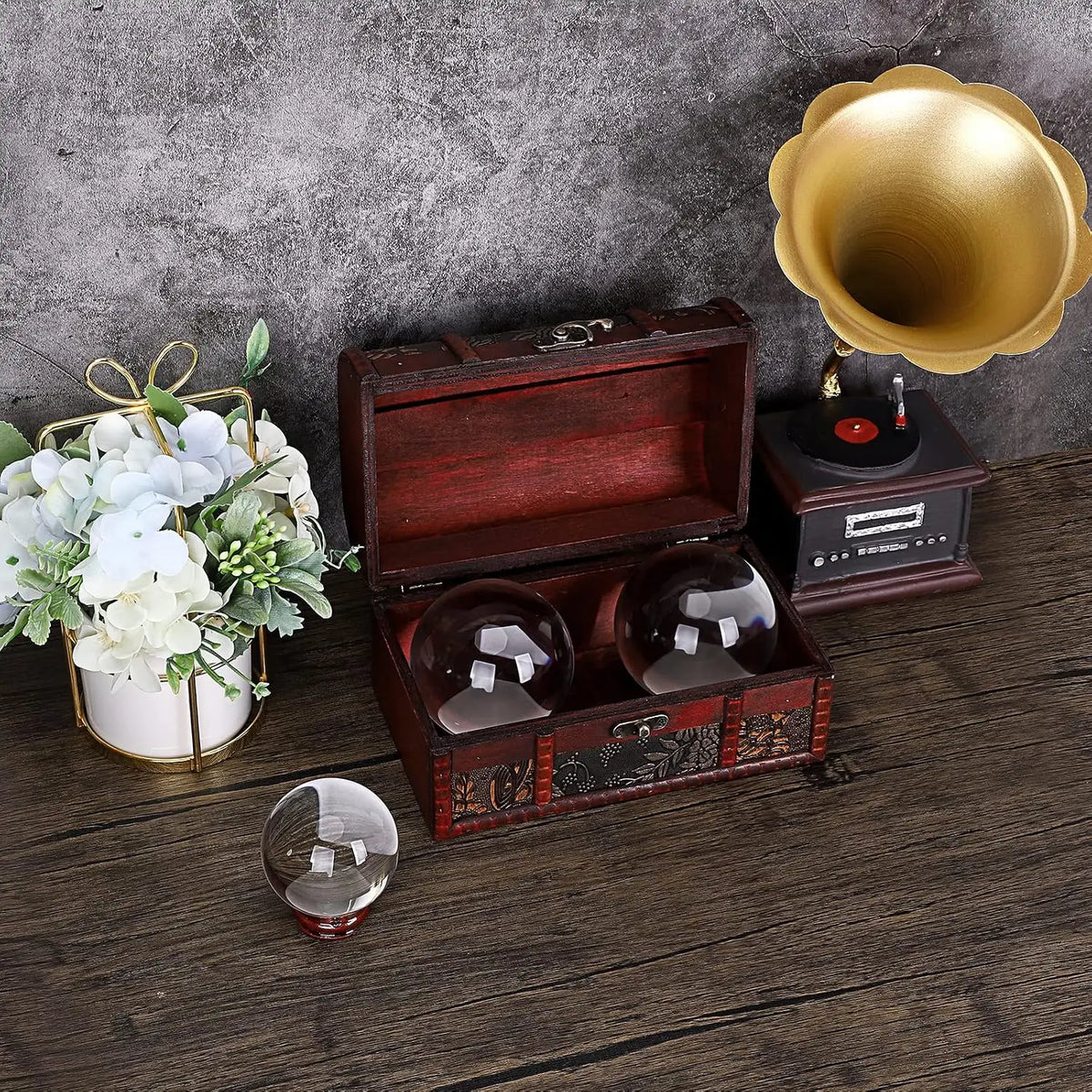 Vintage Treasure Chest Wooden Box for Jewelry