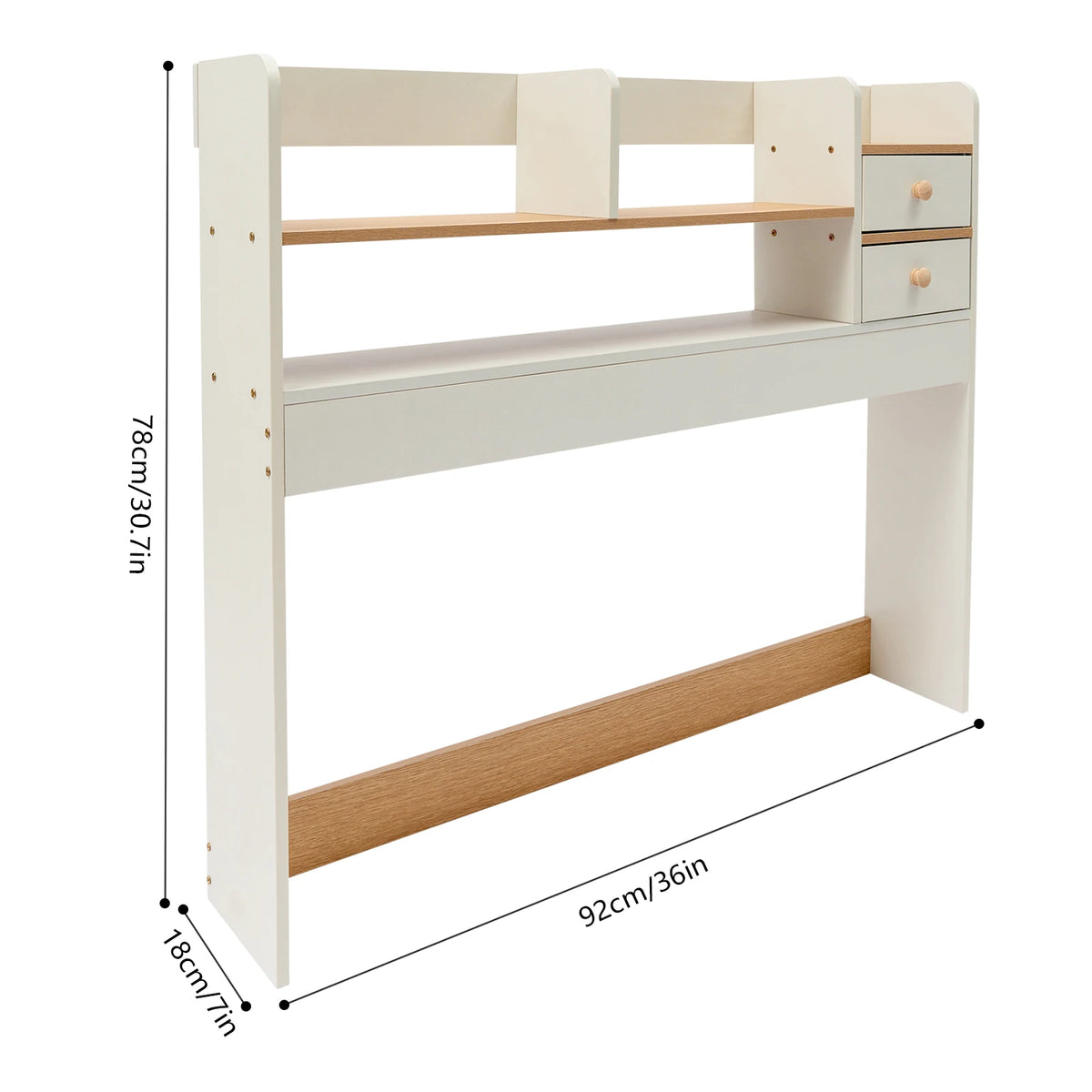 7-Compartment Wooden Desktop Bookshelf – MDF & Plywood Tabletop with 22.05lbs Load Capacity....