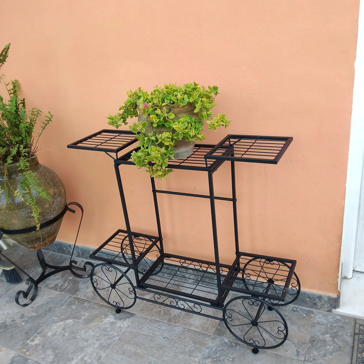 Metal Garden Cart Stand Flower Pot Holder....