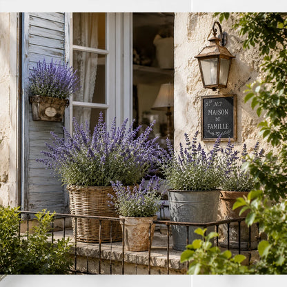 6 Bundles Artificial Lavender Flowers UV-Resistant