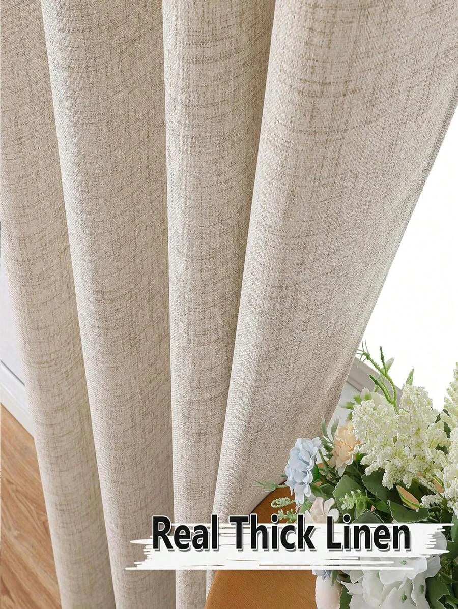 Natural Beige Blackout Curtains 2 Sizes 84 Inch 96 Inch Length 2 Panels Set for Living Room Bedroom Grommet Top....