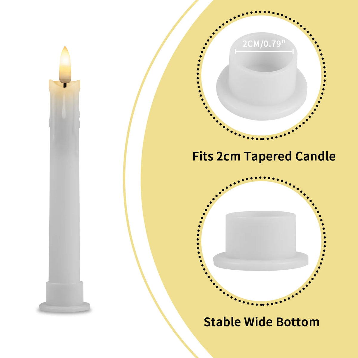 6.5 In. Flameless Taper Candles with Remote Timer Dripping Wax Flickering Fake LED Candlesticks, 2- AAA Batters Needed ....