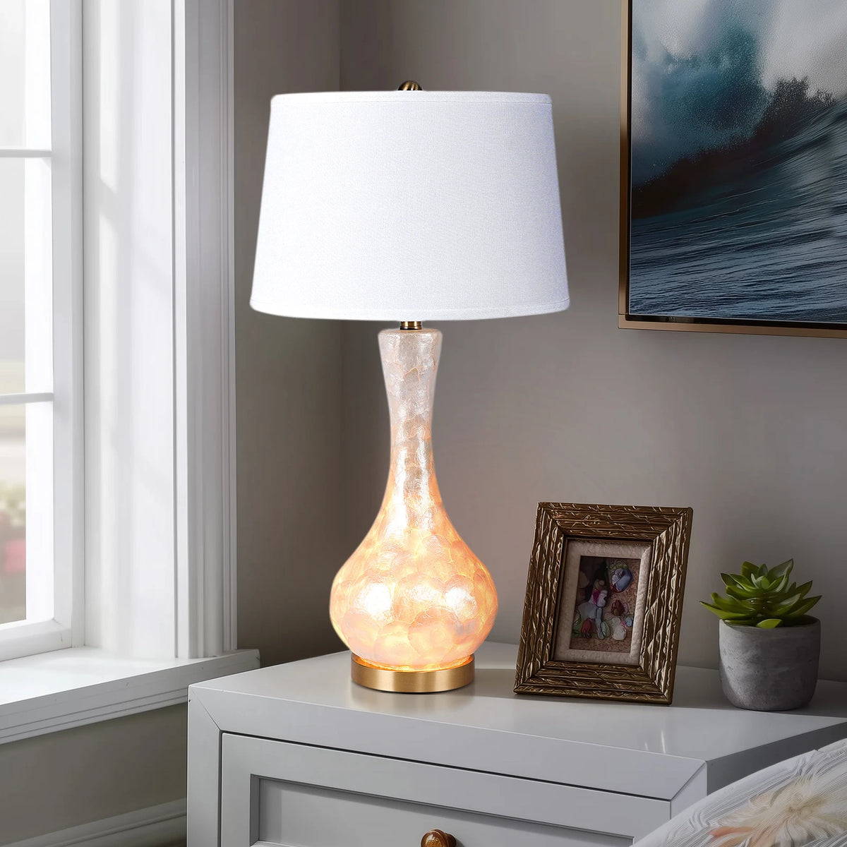 28/25 inch  Luxury Table Lamp Opal Glass