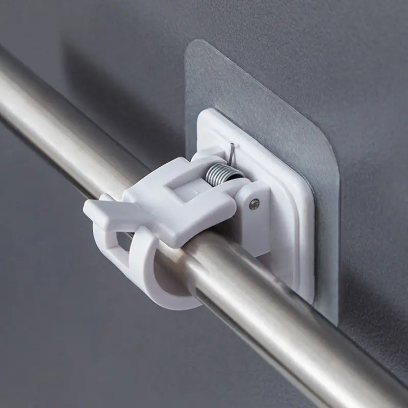 Set of 2/4/8 Self Adhesive Hooks For Curtain Rod, Clip Hook Window Curtains...
