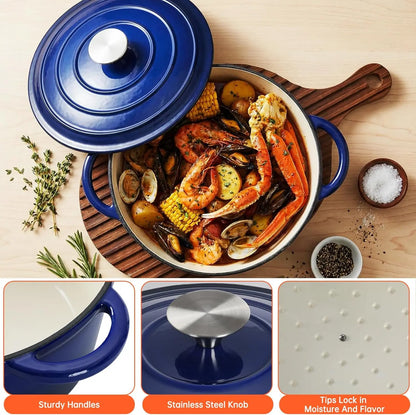 Nonstick Enameled Cast Iron Cookware Set, 7Pcs Pots and Pans Set.....