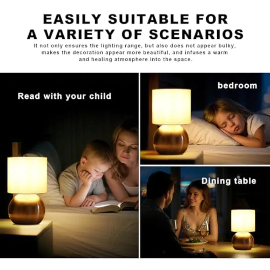 Modern Small Table Lamp Set of 2  with One-Button Inline Switch 10.4 Inches...