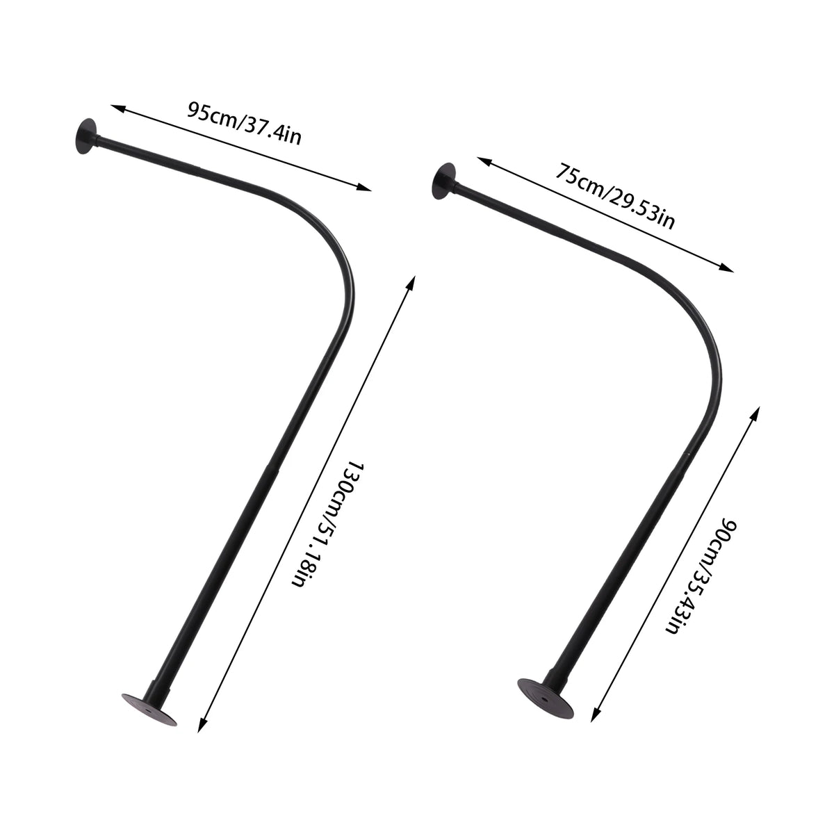 Stainless Steel Shower Curtain Rail L Shape, Telescopic Rod with Shower Curtain Rings.....