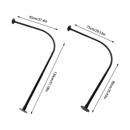 Stainless Steel Shower Curtain Rail L Shape, Telescopic Rod with Shower Curtain Rings.....