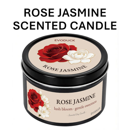 2Pcs Floral Scented Candle Set with White Tea Peony, Rose Jasmine, Freesia and Gardenia Fragrances, Natural Soy Wax,