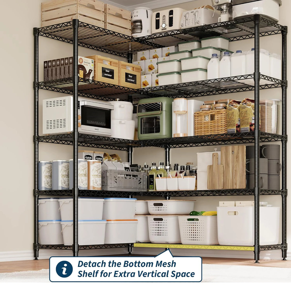 Heavy Duty Storage Shelves 4/5 Tiers Metal Shelving Adjustable