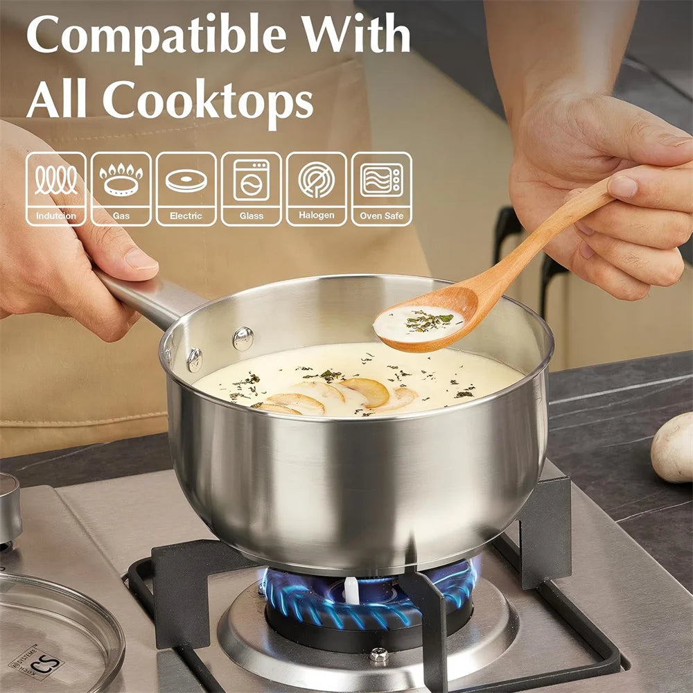 10 Piece Stainless Steel Kitchen Cookware Set....