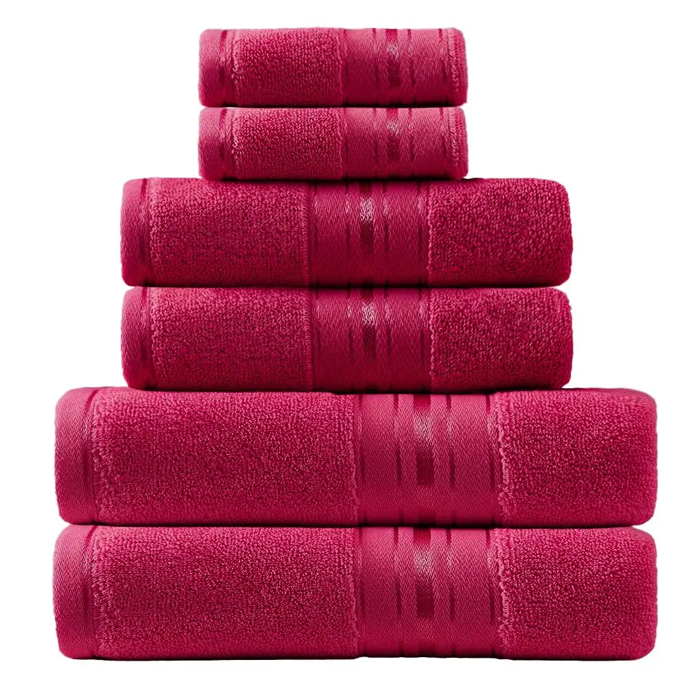 6-Piece, 9 Colors Towel Set,  100% Cotton Turkish Bath Towels, 55x27 In. Hand Towels And Washcloths for Bathroom.....