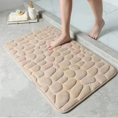 Non Slip Bathroom Mat Cobblestone Pattern, Absorbent, Machine Washable.....