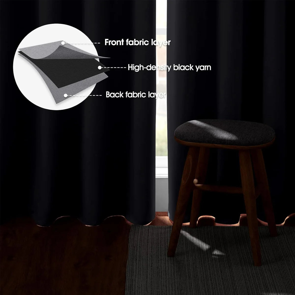 4PCS Blackout Curtains, Heat-Insulated Grommet Curtains For Darkening, 6 Colors, Many Sizes.....