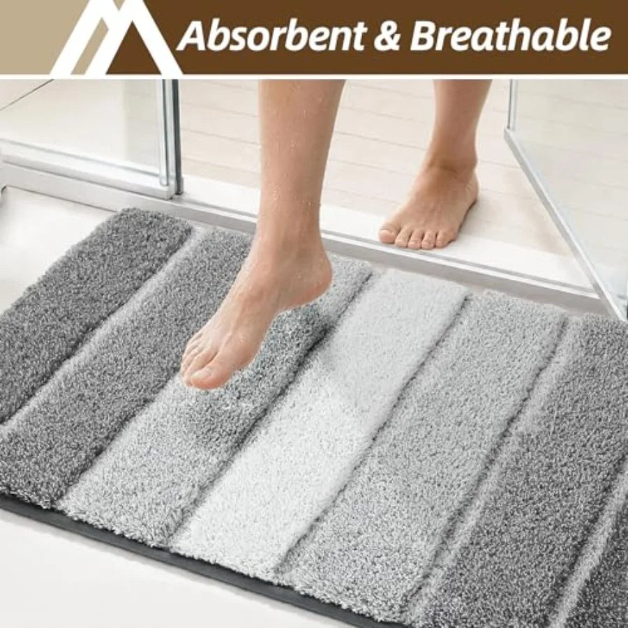 Bathroom Rugs 24x17, Soft Absorbent, Non-Slip Rubber Backing, Machine Washable